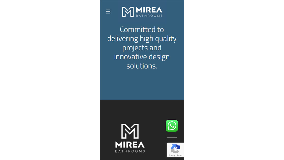 Mirea Bathrooms mobile page view example